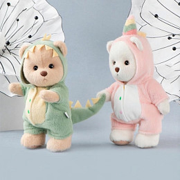 Медведь Lina TeddyTales, в костюме Единорога, белый, M, 30 см